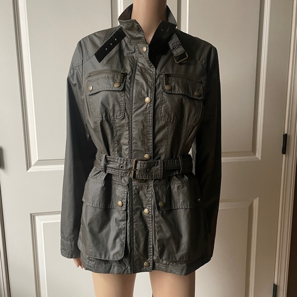 Michael Kors Jackets & Blazers - Michael Kors Olive Green Military Belstaff Style Jacket - size M